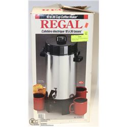 REGAL 10-36 CUP COFFEE MAKER IN ORIGINAL BOX