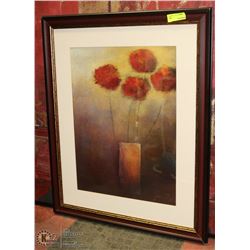 FRAMED FLOWER PICTURE. 27"X33"