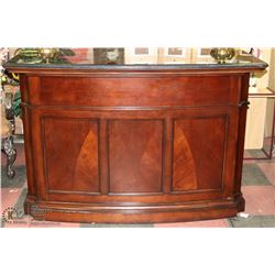 HEAVY DELUXE WOOD AND MARBLE TOP BAR