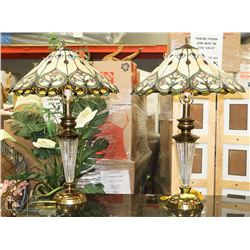 PAIR OF FAUX TIFFANY LAMPS