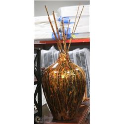 EXTRA LARGE DESIGNER VASE WITH BAMBOO STICKS
