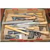 Image 1 : FLAT OF WOOD WORKING FILES, CHISELS AND TOOLS.