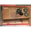 Image 1 : ANTIQUE COMPLETE W/GUTS WOOD WALL PHONE