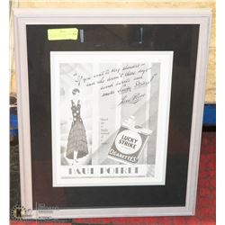 ORIGINAL 1920'S LUCKY STRIKE CIGARETTE AD 11" X 14"