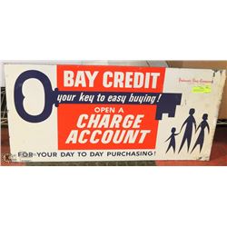 THE BAY VINTAGE TWO SIDED METAL SIGN 30" X 15"