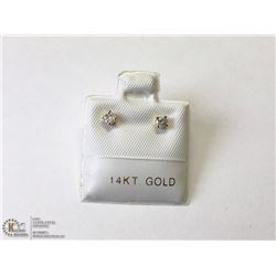 1) 14KT GOLD DIAMOND EARRINGS