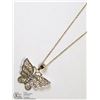 Image 2 : 2) 10KT GOLD BUTTERFLY NECKLACE