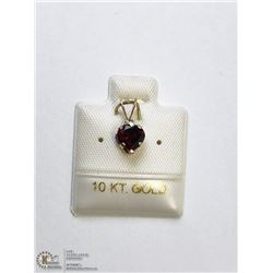4) 10KT GOLD GARNET PENDANT