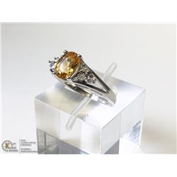 5) STERLING SILVER CITRINE RING SIZE 7.5