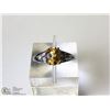 Image 2 : 5) STERLING SILVER CITRINE RING SIZE 7.5