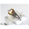 Image 3 : 5) STERLING SILVER CITRINE RING SIZE 7.5