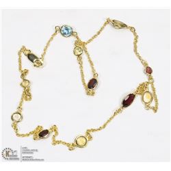 6) STERLING SILVER GEMSTONE NECKLACE