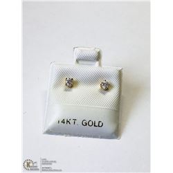 7) 14KT GOLD DIAMOND EARRINGS
