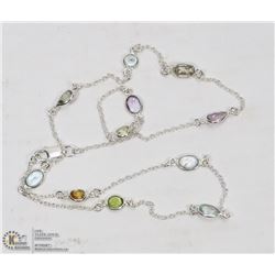 9) STERLING SILVER GEMSTONE NECKLACE