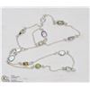 Image 1 : 9) STERLING SILVER GEMSTONE NECKLACE