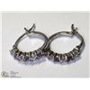 Image 3 : 10) STERLING SILVER ALEXANDRITE EARRINGS