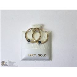 11) 14KT GOLD SAPPHIRE EARRINGS