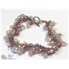 Image 1 : 12) ST. SILVER PINK DYED BEADED PEARLED BRACELET