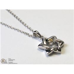 16) ST. SILVER STAR OF DAVID DIAMOND NECKLACE