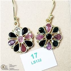 17) STERLING SILVER SAPPHIRE EARRINGS