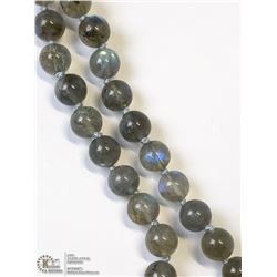 18) STERLING SILVER LABRADORITE PEARL NECKLACE