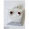 Image 2 : 21) 10KT RUBY 2-IN-1 MOTHER OF PEARL EARRINGS
