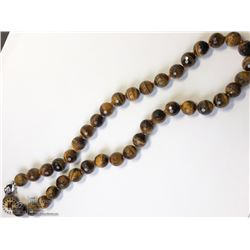 22) STERLING SILVER TIGER EYE PEARLED NECKLACE