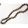Image 1 : 22) STERLING SILVER TIGER EYE PEARLED NECKLACE