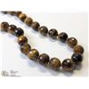 Image 2 : 22) STERLING SILVER TIGER EYE PEARLED NECKLACE