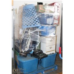 LARGE PALLET OF ESTATE COOLERS, GOLF CLUBS, LARGE