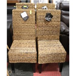 GROUP OF 4 WICKER CHAIRS