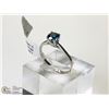 Image 1 : 26) 10KT WHITE GOLD BLUE DIAMOND RING SIZE 7