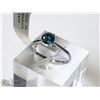 Image 3 : 26) 10KT WHITE GOLD BLUE DIAMOND RING SIZE 7