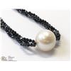 Image 4 : 27) ST. SILVER SPINEL & FRESHWATER PEARL NECKLACE