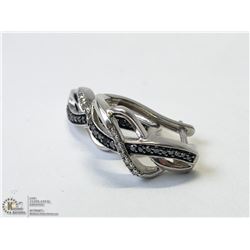 29) ST. SILVER DIAMOND W/BLACK DIAMOND EARRINGS