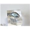 Image 2 : 33) 14KT WHITE GOLD BLUE TOPAZ & CZ RING SIZE 7