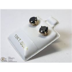 34) 10KT GOLD BLACK DIAMOND EARRINGS