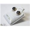 Image 1 : 34) 10KT GOLD BLACK DIAMOND EARRINGS