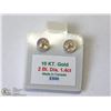 Image 2 : 34) 10KT GOLD BLACK DIAMOND EARRINGS