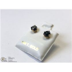 36) 10KT GOLD BLACK DIAMOND EARRINGS