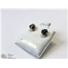Image 1 : 36) 10KT GOLD BLACK DIAMOND EARRINGS