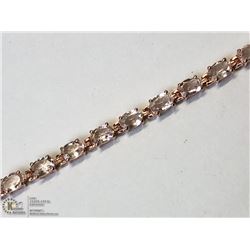 38) ST. SILVER ROSE GOLD PLATED MORGANITE BRACELET