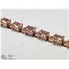 Image 2 : 38) ST. SILVER ROSE GOLD PLATED MORGANITE BRACELET
