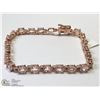 Image 3 : 38) ST. SILVER ROSE GOLD PLATED MORGANITE BRACELET