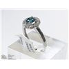Image 3 : 39) 10KT W. GOLD BLUE & WHITE DIAMONDS RING SIZE 6
