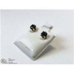 40) 10KT GOLD BLACK DIAMOND EARRINGS