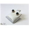 Image 1 : 40) 10KT GOLD BLACK DIAMOND EARRINGS