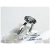 Image 1 : 46) 10KT W. GOLD DIAMOND SAPPHIRE RING SIZE 6.25