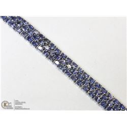 47) STERLING SILVER NATURAL TANZANITE BRACELET
