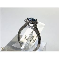 48) 14KT GOLD DIAMOND W/SIDE DIAMOND RING SIZE 6.5